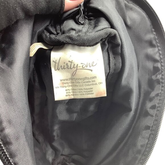 Thirty-One Plaid Cosmetic Bag Crown Embroidery 7.5" Cotton/Polyester - Picture 4 of 6